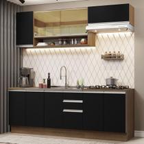 Cozinha Completa 240003 Com Armário E Balcão Rustic/Preto