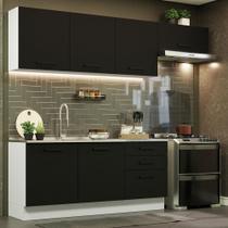 Cozinha Completa 260002 Com Armário E Balcão Branco/Preto