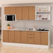 Cozinha Completa 280cm com Detalhes em Metalon e Balcões