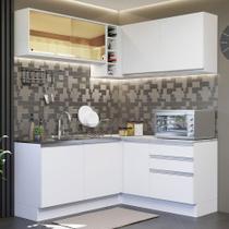 Cozinha Completa 329002 Com Armário E Balcão Branco Branco Cozinha Completa 329002 Com Armário E Balcão Branco Branco