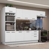 Cozinha Completa 330001 Com Armário E Balcão Branco Branco Cozinha Completa 330001 Com Armário E Balcão Branco Branco