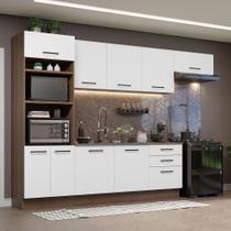 Cozinha Completa 330001 Com Armário E Balcão Rustic/branco Cozinha Completa 330001 Com Armário E Balcão Rustic/branco