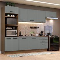 Cozinha Completa 330001 Com Armário E Balcão Rustic/Cinza Cozinha Completa 330001 Com Armário E Balcão Rustic/Cinza