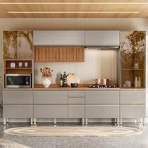 Cozinha Completa 330cm X 218,5cm Aéreo Rpd Pnl e Crt 6 Peças Proença