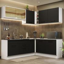 Cozinha Completa 389001 Com Armário E Balcão Branco/Preto