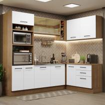 Cozinha Completa 399001 Com Armário E Balcão Rustic/Branco Cozinha Completa 399001 Com Armário E Balcão Rustic/Branco