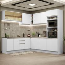 Cozinha Completa 459001 Com Armário E Balcão Branco Branco Cozinha Completa 459001 Com Armário E Balcão Branco Branco