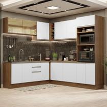 Cozinha Completa 459001 Com Armário E Balcão Rustic/Branco Cozinha Completa 459001 Com Armário E Balcão Rustic/Branco