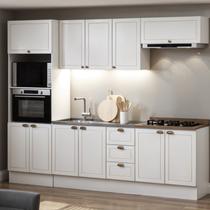 Cozinha Completa 5 Módulos Modelo Americano Provençal com Pés e Rodapés Conecta Cozinha Completa 5 Módulos Modelo Americano Provençal com Pés e Rodapés Conecta