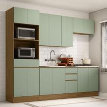 Cozinha Completa 5 Pçs Espaços Para Micro-ondas E Tampo Freijó-verde Jade