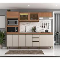 Cozinha Completa 5 Peças 10 Portas com Torre Quente e Vidro Reflecta Cecília