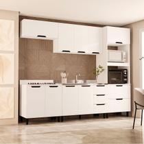 Cozinha Completa 5 Peças 225x270cm Com Amplo Espaço E Pintura Uv Em Mdp/mdf Politorno Cozinha Completa 5 Peças 225x270cm Com Amplo Espaço E Pintura Uv Em Mdp/mdf Politorno