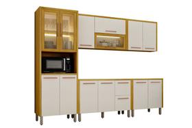 Cozinha Completa 5 Peças Donna 273 cm Vidro Reflecta e LED Aéreo 2 pts Cozinha Completa 5 Peças Donna 273 cm Vidro Reflecta e LED Aéreo 2 pts