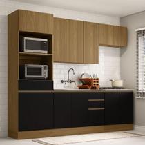 Cozinha Completa 5 Peças Espaços Para Micro-ondas E Tampo Freijó/freijó Brasil/preto