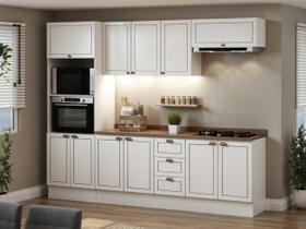 Cozinha Completa 5pçs Americana Branco/Ebano C/ Tpo e Rodape Cozinha Completa 5pçs Americana Branco/Ebano C/ Tpo e Rodape