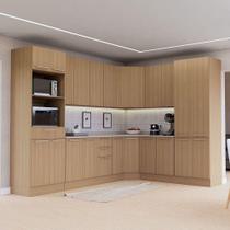 Cozinha Completa 6 Pçs Espaço Micro-ondas, Ilha, Tampo 347cm Freijó/freijó Brasil