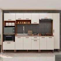 Cozinha Completa 6 Peças 100% Mdf Essência Freijo/White laca