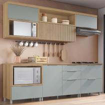 Cozinha Completa 6 Peças 5 Portas 5 Gavetas 3 Nichos 100% MDF