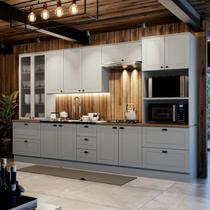 Cozinha Completa 6 Peças com Cristaleira Emily Espresso Móveis Cozinha Completa 6 Peças com Cristaleira Emily Espresso Móveis