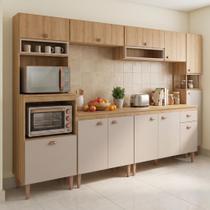 Cozinha Completa 6 Peças com Paneleiro Torre Quente e Balcão para Pia sem Tampo Marti Yescasa Mel/Fendi Cozinha Completa 6 Peças com Paneleiro Torre Quente e Balcão para Pia sem Tampo Marti Yescasa Mel/Fendi