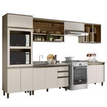 Cozinha Completa 6 Peças Connect com Aéreo Vidro - Móveis Henn Cozinha Completa 6 Peças Connect com Aéreo Vidro - Móveis Henn