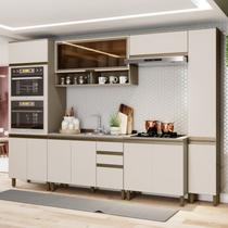 Cozinha Completa 6 Peças para Forno Embutir e Cooktop 12 Portas Aurora Espresso Móveis Duna/Cristal