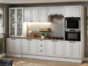 Cozinha Completa 6pçs Americana Branco/Ebano C/ Tpo e Rodape Cozinha Completa 6pçs Americana Branco/Ebano C/ Tpo e Rodape