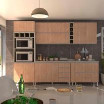 Cozinha Completa 7 Peças Com Tampo Lis Legno Crema/Cumaru Cozinha Completa 7 Peças Com Tampo Lis Legno Crema/Cumaru