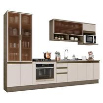 Cozinha Completa 7 Peças Connect com Cristaleira e Rodapé - Móveis Henn