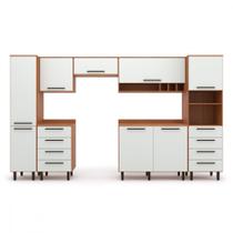 Cozinha Completa 7 Peças Evolution Plus Freijo com Off White Batrol Cozinha Completa 7 Peças Evolution Plus Freijo com Off White Batrol