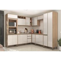 Cozinha Completa 8 Peças Com Armário E Balcão Mel Vanilla-pérola Off Cozinha Completa 8 Peças Com Armário E Balcão Mel Vanilla-pérola Off