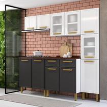 Cozinha Completa Aço 11 Portas 2 Gavetas Bella Br/Grafite Cozinha Completa Aço 11 Portas 2 Gavetas Bella Br/Grafite