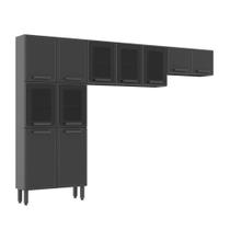 Cozinha Completa Aço 11 Portas 5 c/ Vidro Estilo Bertolini Cozinha Completa Aço 11 Portas 5 c/ Vidro Estilo Bertolini