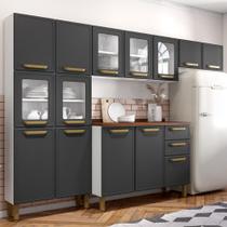 Cozinha Completa Aço c/ Portas Vidro Bella Bertolini Cozinha Completa Aço c/ Portas Vidro Bella Bertolini