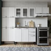 Cozinha Completa Aço com pia 14 Ptas 2 Gav Múltipla Branco