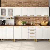Cozinha Completa Aço com Tampo 13 Ptas 4 Gav Bella Branco Cozinha Completa Aço com Tampo 13 Ptas 4 Gav Bella Branco