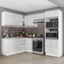 Cozinha Completa Acordes Glamy Branco 100% MDF Canto Madesa Cozinha Completa Acordes Glamy Branco 100% MDF Canto Madesa