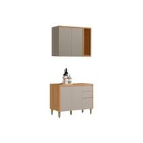 Cozinha Completa Allure 2 Peças (1Aéreo+1Balcão) CP24 Jequitiba/Gris Fosco - Linea Brasil Cozinha Completa Allure 2 Peças (1Aéreo+1Balcão) CP24 Jequitiba/Gris Fosco - Linea Brasil