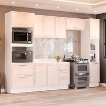 Cozinha Completa Amara 10 Portas 4 Gavetas 40250098 Creme/Branco - Politorno