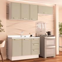 Cozinha Completa Amara 6 Portas 3 Gavetas 40250081 Branco/Verde Oliva - Politorno