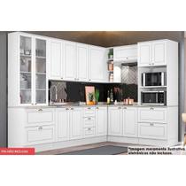 Cozinha Completa Americana 10 Peças (3 Armários + 2 Paneleiros + 3 Balcões + 2 Complementos) C5P36 Branco - Henn