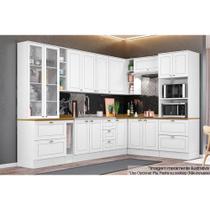Cozinha Completa Americana 13 Peças (4 Armários + 2 Paneleiros + 4 Balcões + 3 Complementos) C5P59 Branco - Henn