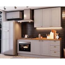 Cozinha Completa Americana (2 Aéreos, 2 Balcões, 2 Complementos) 6 Peças Cinza - Henn Cozinha Completa Americana (2 Aéreos, 2 Balcões, 2 Complementos) 6 Peças Cinza - Henn