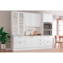 Cozinha Completa Americana 4 Peças (1 Armário + 2 Paneleiros + 1 Balcão ) C5P40 Branco - Henn