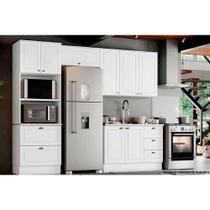 Cozinha Completa Americana 4 Peças (2 Armários + 1 Balcão + 1 Paneleiro) C4P11 Branco - Henn