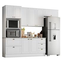Cozinha Completa Americana 4 Peças com Balcão 120cm Branco - Móveis Henn