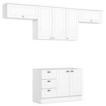 Cozinha Completa Americana 4 Peças com Balcão 120cm sem Tampo - Móveis Henn Cozinha Completa Americana 4 Peças com Balcão 120cm sem Tampo - Móveis Henn