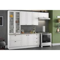 Cozinha Completa Americana 5 Peças (2 Armários + 1 Balcão + 2 Complementos) C5P13 Branco - Henn Cozinha Completa Americana 5 Peças (2 Armários + 1 Balcão + 2 Complementos) C5P13 Branco - Henn