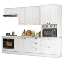 Cozinha Completa Americana 5 Peças com Balcão Forno de Embutir Branco - Móveis Henn