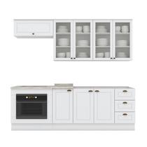 Cozinha Completa Americana 6 Peças com Balcão Forno de Embutir Branco - Móveis Henn Cozinha Completa Americana 6 Peças com Balcão Forno de Embutir Branco - Móveis Henn